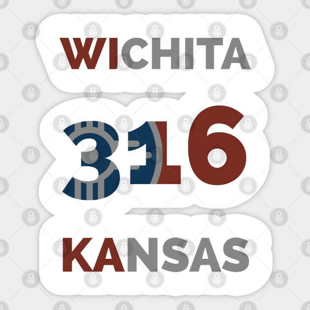 Wichita 316 Kansas Sticker by EMP